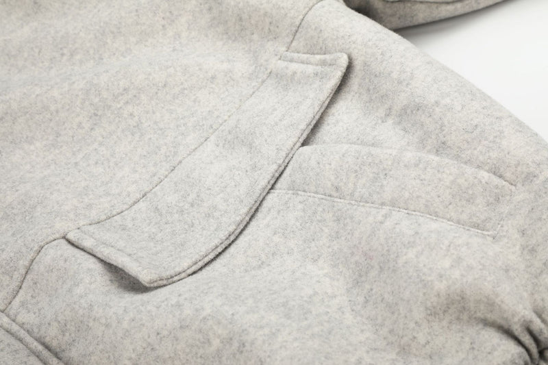 Wool-Blend Bomber Jacket with Sherpa Lining and Fleece Collar Trim