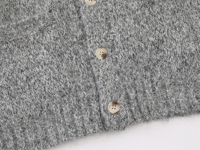 Shawl Collar Knit Cardigan Sweater – Relaxed Fit Button-Up