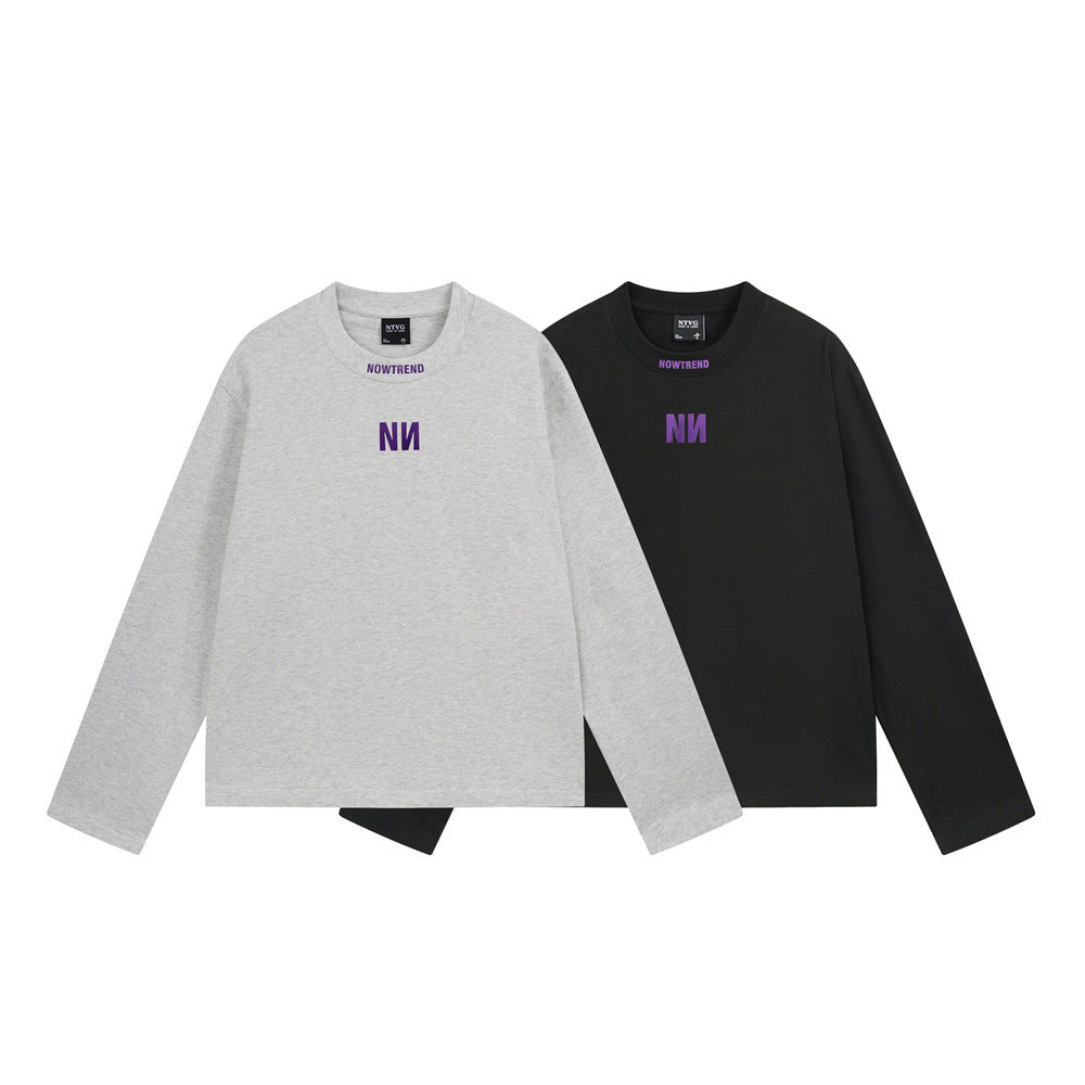 Long Sleeve Designer Shirt – NOWTREND NN Logo Relaxed Fit Tee