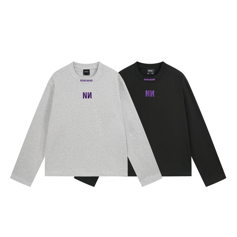 Long Sleeve Designer Shirt – NOWTREND NN Logo Relaxed Fit Tee