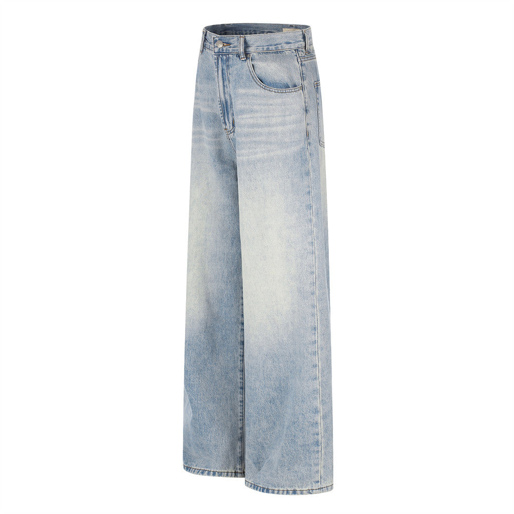 Wide-Leg Jeans – American Vintage Washed Light Blue Baggy Straight Denim