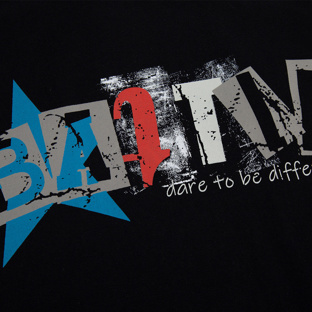 BATTLE Graphic Camo Raglan Sleeve Color Block T-Shirt