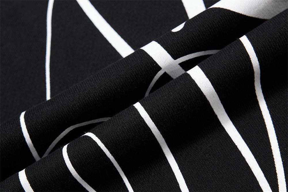 Wide-Leg Sweatpants with Leopard Side Tape & Script Print – Men's Streetwear