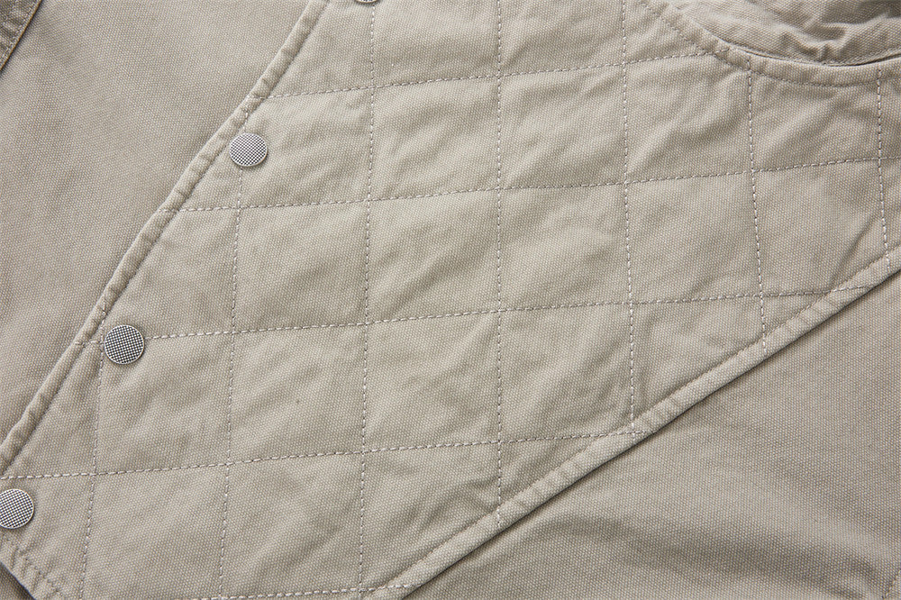 Men's Quilted Panel Moto Biker Jacket – Stand Collar, Asymmetric Snap Closure
