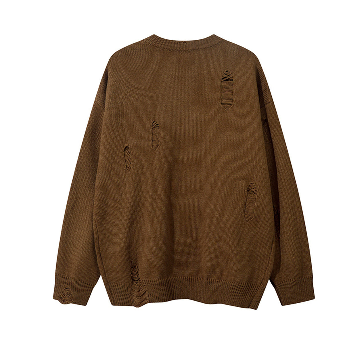 Pull en maille effet usé Agent Orange – Col rond oversize