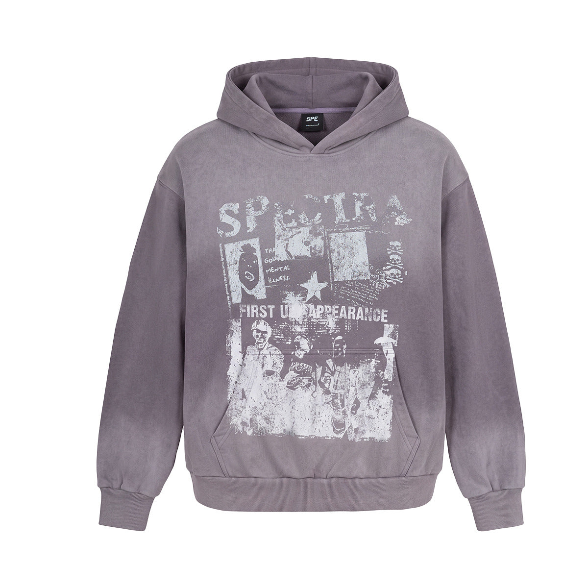 Spectra First Appearance Graphic Hoodie – Washed Vintage Oversized Pullover
