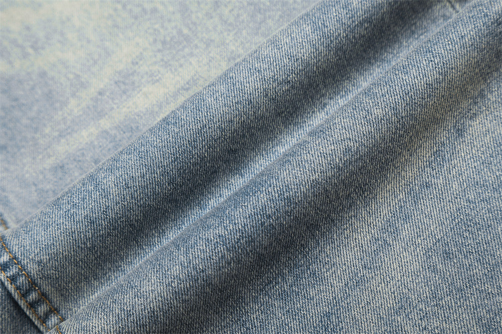 Wide-Leg Straight Jeans – American Vintage Washed Denim