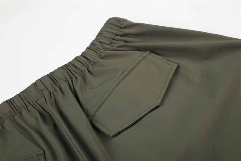 Wide-Leg Parachute Pants – Pleated Drawstring Trousers with Ruched Detail