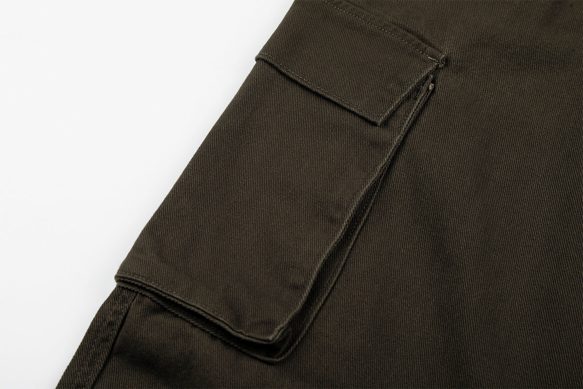 Wide-Leg Cargo Pants with Belt — Multi-Pocket Relaxed Fit