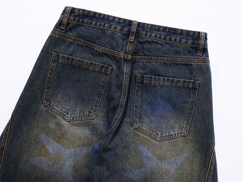 Baggy Jeans Men – Distressed Wide-Leg Barrel Fit with Deconstructed Seam Detail