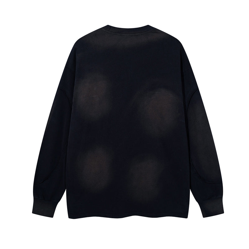 Sweat-shirt oversize à manches longues et poches cargo – Style américain vintage délavé