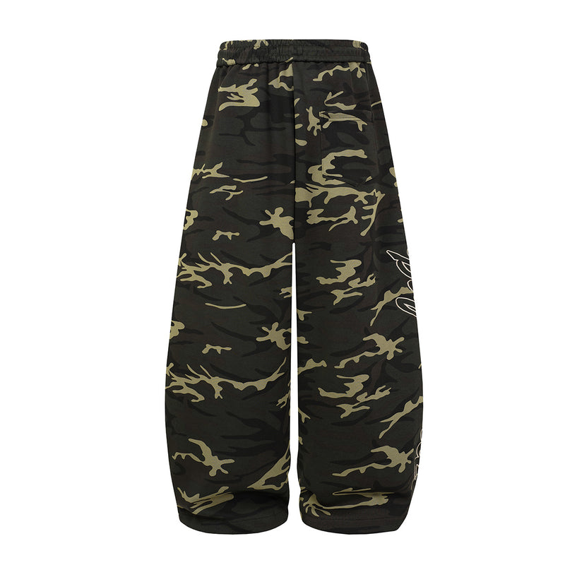 Wide-Leg Camo Sweatpants – Baggy Streetwear Joggers with Drawstring Waist