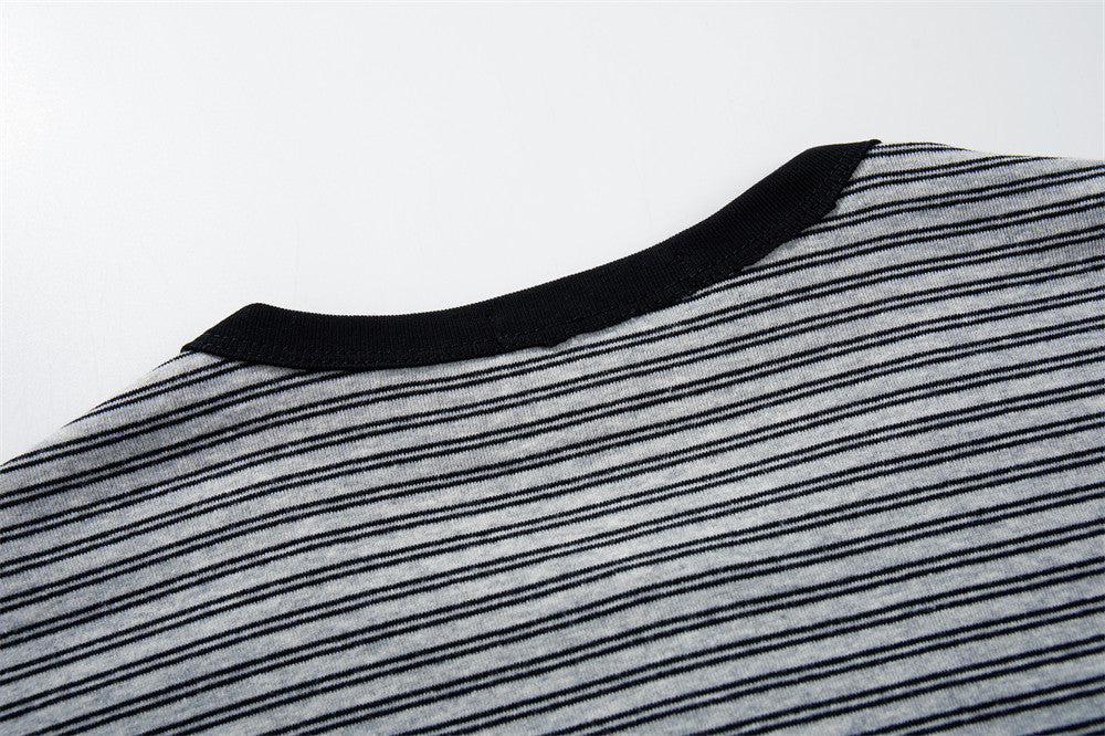 Men's Striped Henley Long-Sleeve Shirt – Relaxed Fit Button-Placket Top