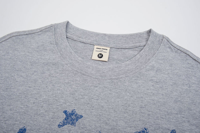 Kastiges Oversized-Langarmshirt mit Streifenärmeln & Hello-Patch