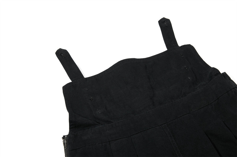 Wide-Leg Cargo Pants – High-Rise Zip Waistband & Side Pocket Detail