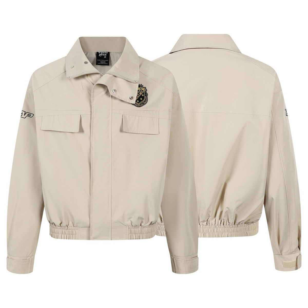 Oversized Harrington Jacket with Embroidered Badge Patch