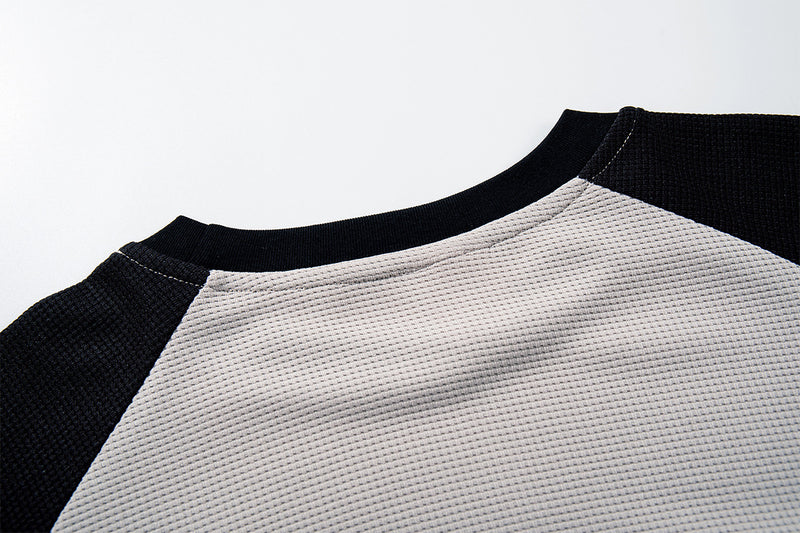 The Streets Punk Graphic Waffle Knit Raglan Long Sleeve Shirt – Black &