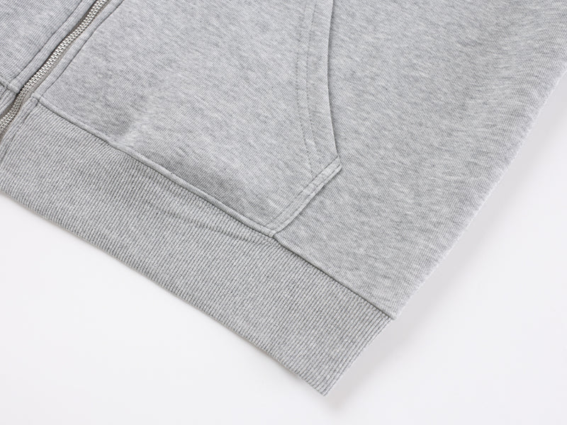 Designer Zip-Up Hoodie with Metal Stud Detail — Heavyweight Oversized Fit