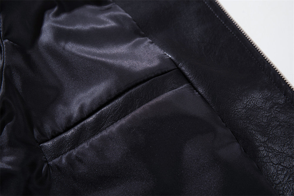 Veste militaire noire pour homme en similicuir PU avec double rangée de boutons argentés