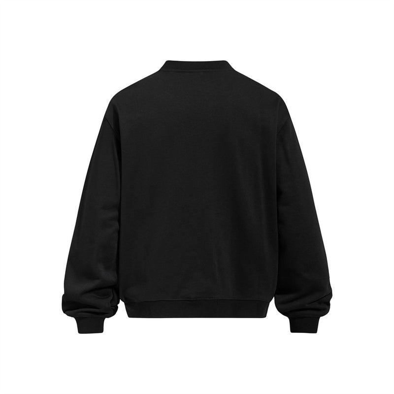 Oversized Graphic Print Sweatshirt – Wander Never Fold Slogan Crew Neck