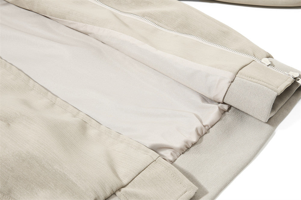 Blouson bomber à capuche – Coupe oversize zippée et tissu texturé