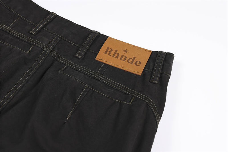 Wide-Leg Cargo Pants with Union Jack Patch and Multi-Pocket Design