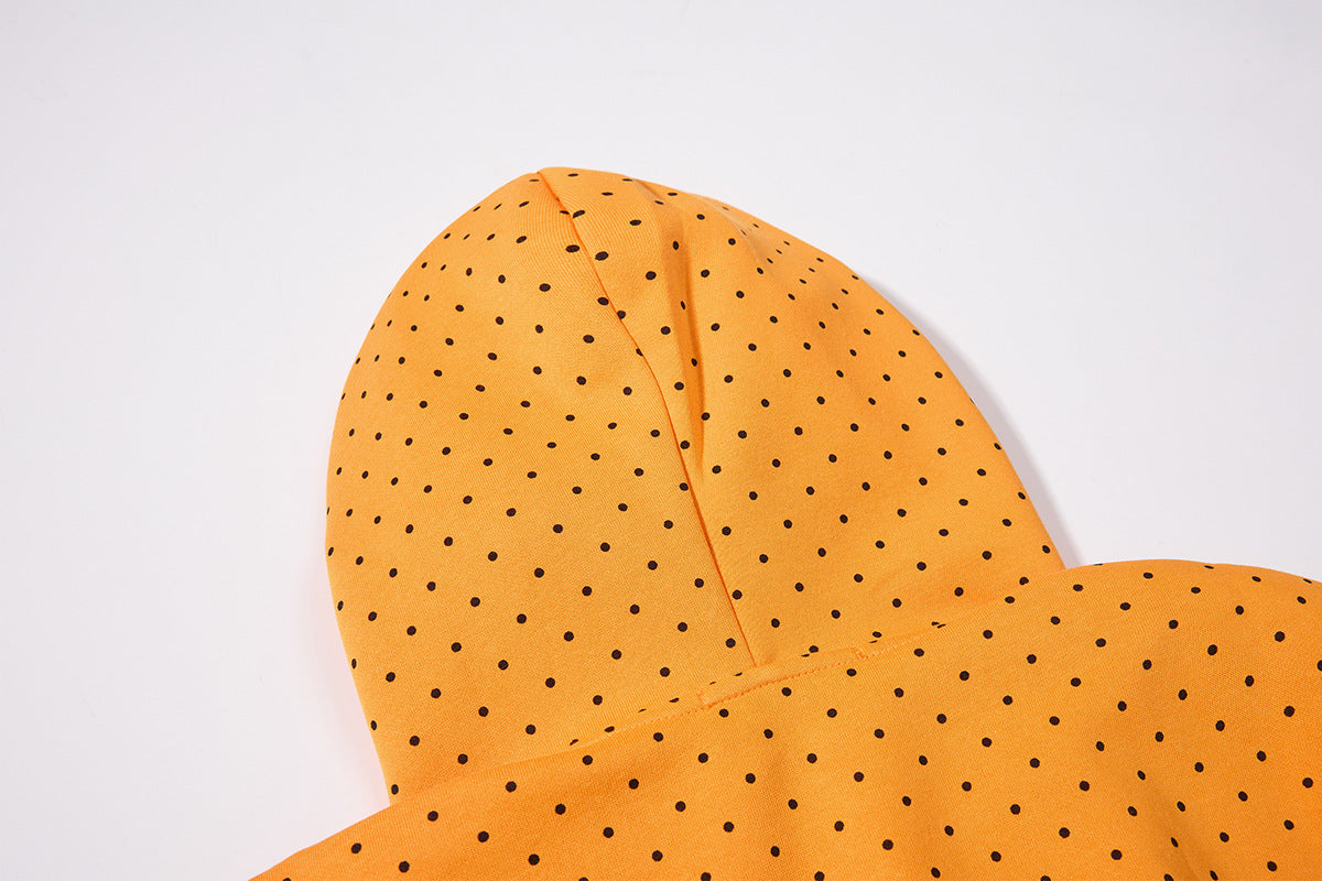Sweat à capuche zippé anime – Sweat court à pois avec illustration d’ange