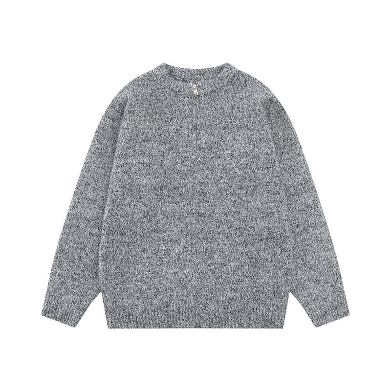 Pull homme demi-zip – Maille chinée et coupe décontractée