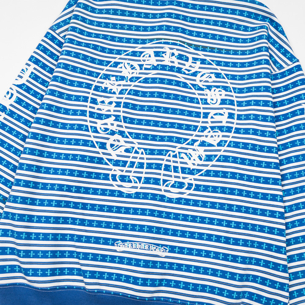 Men's Striped Gothic Letter Graphic Pullover Hoodie – Oversized Fit