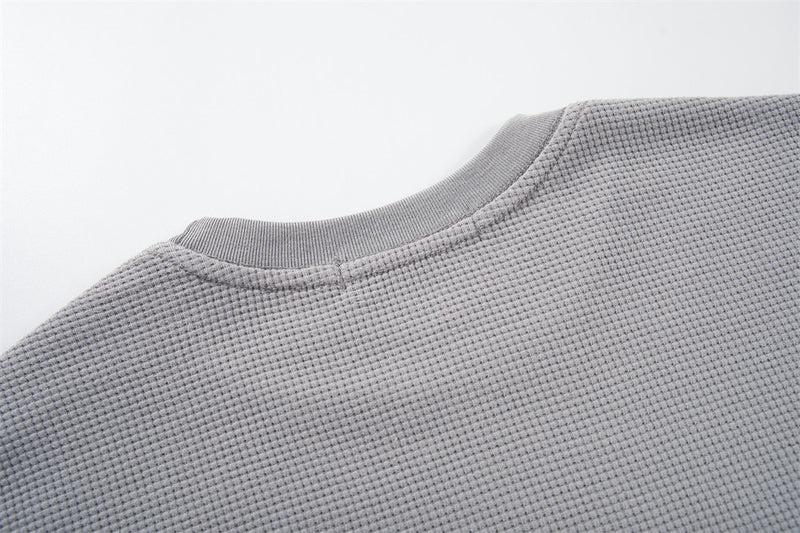 Waffle Knit Graphic Long Sleeve T-Shirt – Sovereign Soul Print, Relaxed Fit