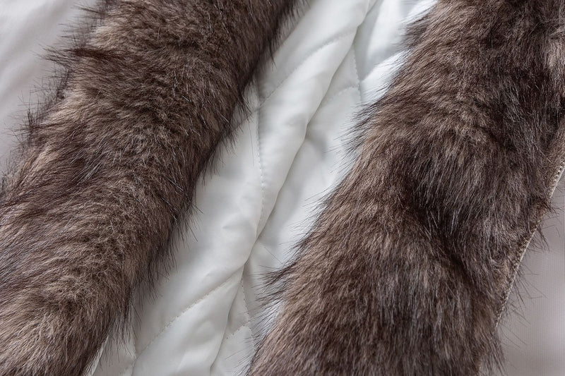 Faux Fur Collar Padded Bomber Jacket – Oversized Winter Puffer