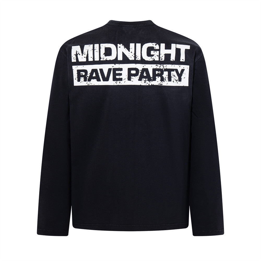 Herren-Longsleeve mit Print – Oversized-Rundhals und Figurenmotiv