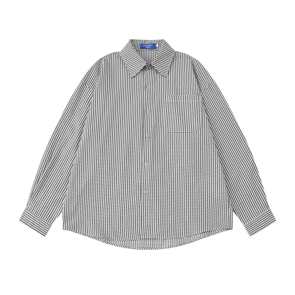 Men's Plaid Long Sleeve Oversized Button-Up Shirt