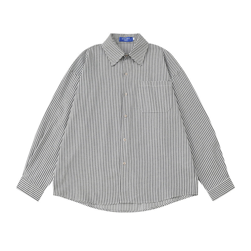 Men's Plaid Long Sleeve Oversized Button-Up Shirt