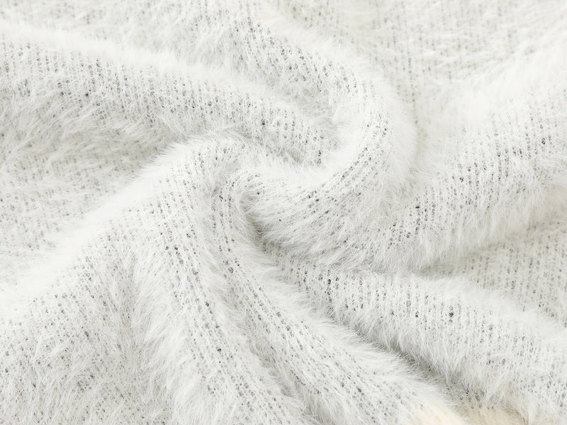 Cartoon Rabbit Angel Knit Sweater – Mixed Star & Stripe Fuzzy Pullover with