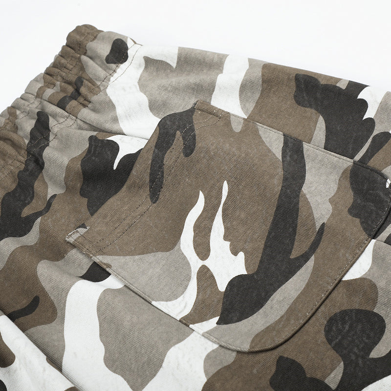 Camo Wide-Leg Sweatpants – Men's Relaxed Fit Drawstring Jogger Pants