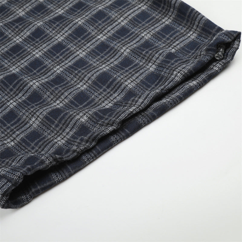 Plaid Wide-Leg Baggy Pants – Oversized Retro Streetwear Trousers
