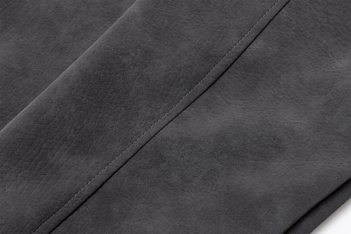 Veste en cuir oversize courte à broderies gothiques – Style moto américain rétro