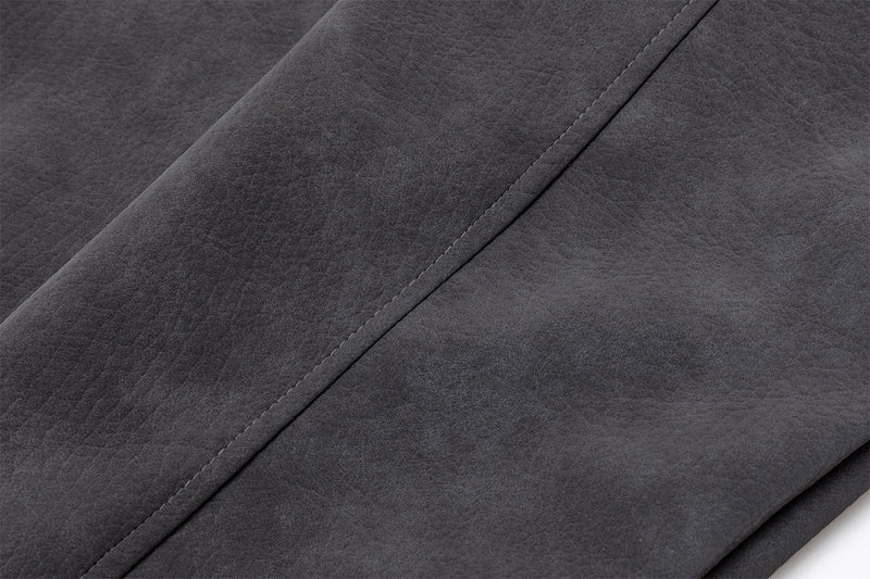 Veste en cuir oversize courte à broderies gothiques – Style moto américain rétro