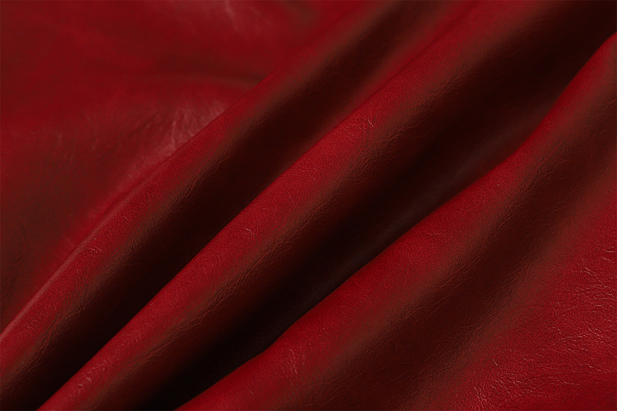 Wide-Leg Faux Leather Pants with Spiderweb Embossed Panels