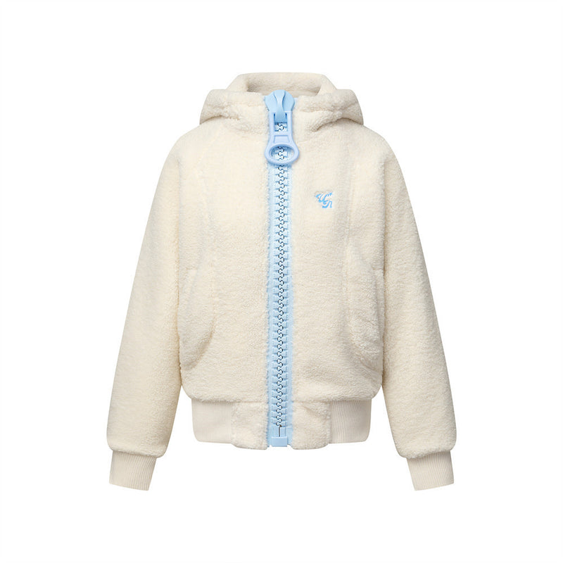 Veste à capuche zippée en polaire sherpa avec zip oversize