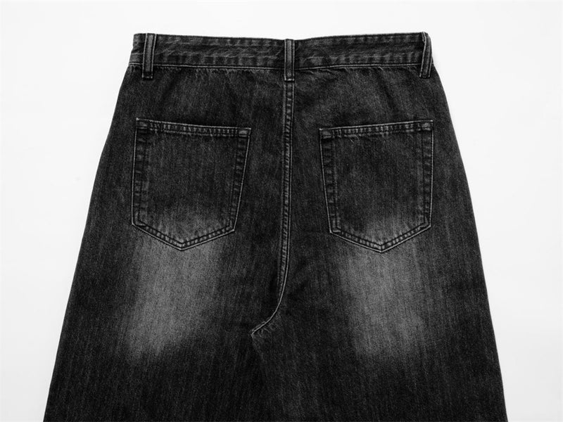 Baggy Black Jeans Men – Wide Leg Vintage Washed Straight Denim Pants