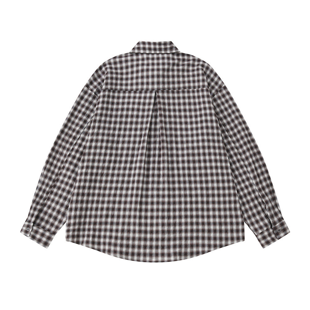 Men's Plaid Flannel Oversized Long-Sleeve Button-Down Shirt