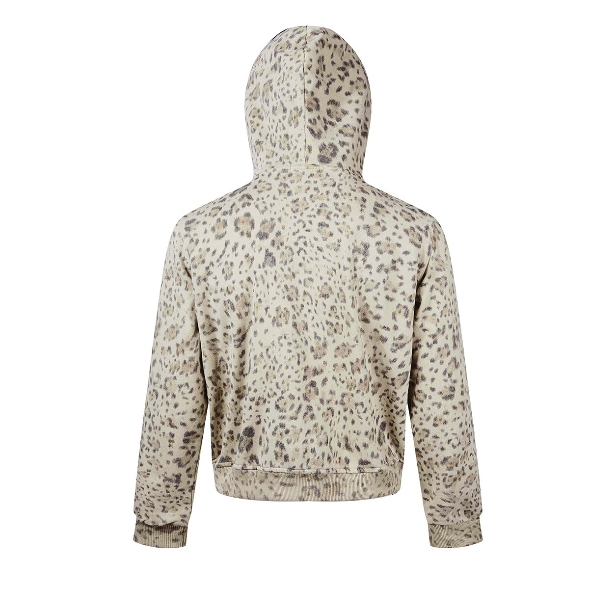 Sweat à capuche zippé léopard – Cardigan oversize streetwear américain