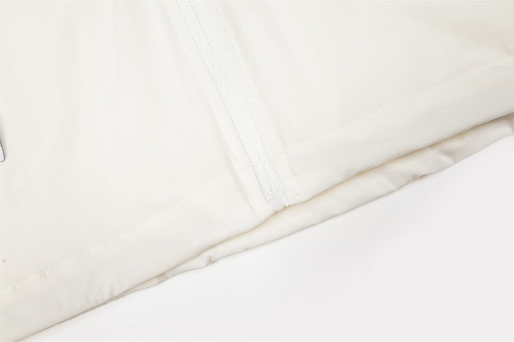 AEEA Oversized Stand Collar Track Jacket with Three-Stripe Sleeves