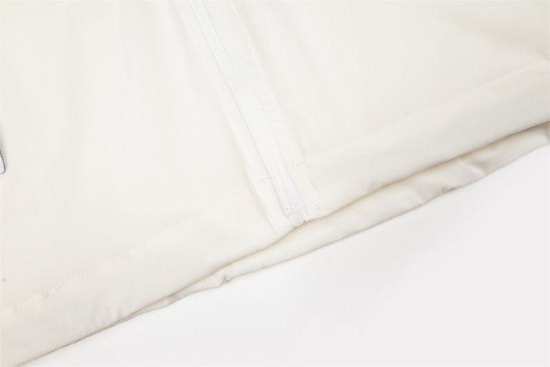 AEEA Oversized Stand Collar Track Jacket with Three-Stripe Sleeves