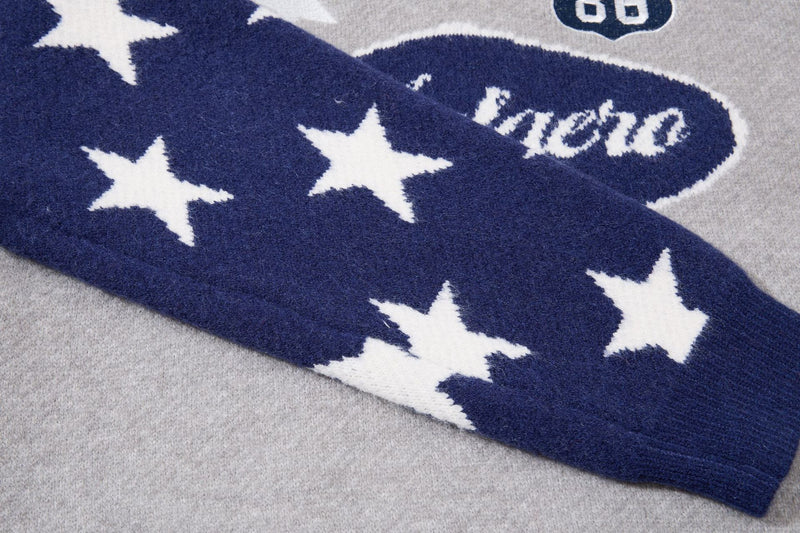 Mafareo Vintage 86 American Flag Polo Collar Knit Sweater – Stars & Stripes