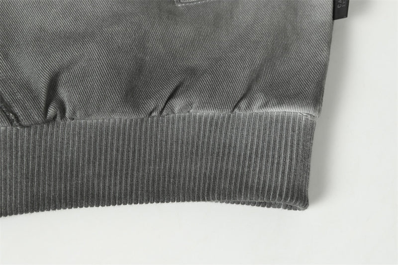 Blouson bomber déconstruit en patchwork – Toile délavée et coutures brutes