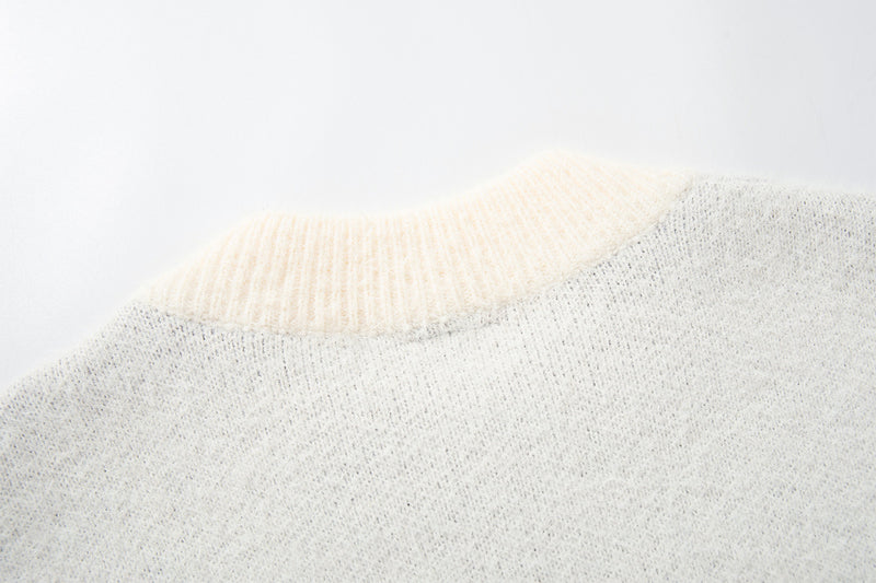 Ram Jacquard Crew Neck Knit Sweater – Oversized Streetwear Pullover