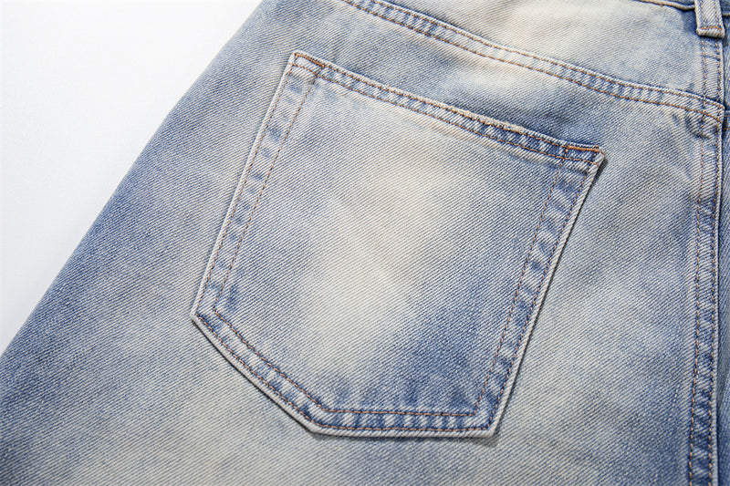 Graffiti Embroidered Wide-Leg Jeans – Punk Distressed Vintage Denim
